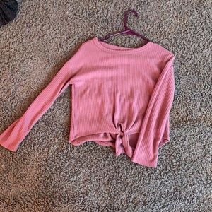 Purple long sleeve crop top